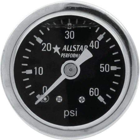 Allstar Performance 1.5 in. Dia. 0-60 PSI Liquid Filled Pressure Gauge ALL80204